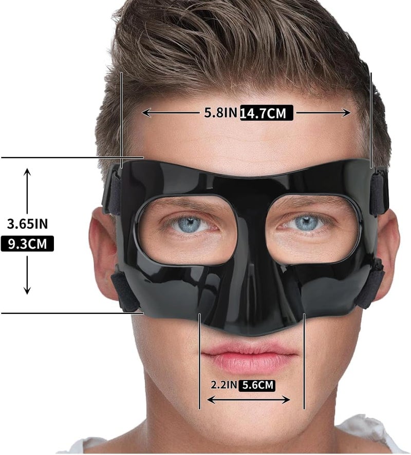 CREGOOLIF Nose Shield Protective Mask for Basketball and Football Sports Adjustable Mask with Foam Padding for Men and Women Black - Image 2